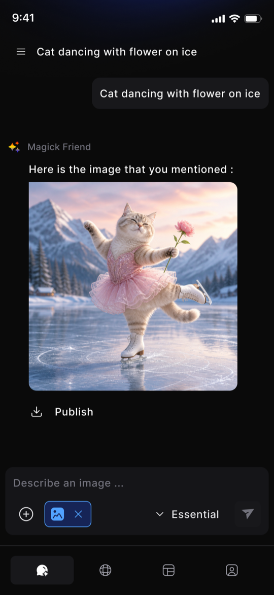 Magick Box generating an image from a text prompt